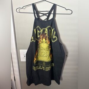 AC/DC Black Tank with Graphic Patch